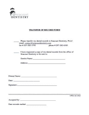 Dental Records Release Form Pdf Complete With Ease Airslate Signnow