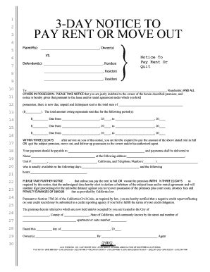 Three Day Notice To Pay Rent Or Quit Template Hq Printable Documents