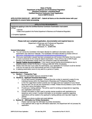 Fillable Online Dbpr Eclb Retake Exam Application