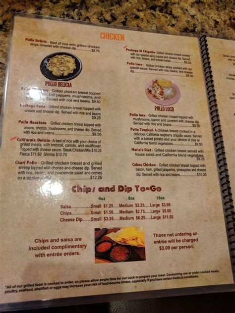 Menu At Mi Pueblito Mexican Restaurant Parsons 425 E Main St