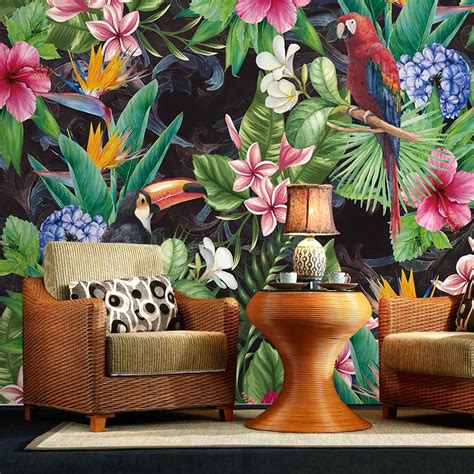 Free Download 3d Tropical Jungle Flora Fauna Wall Mural Jass London