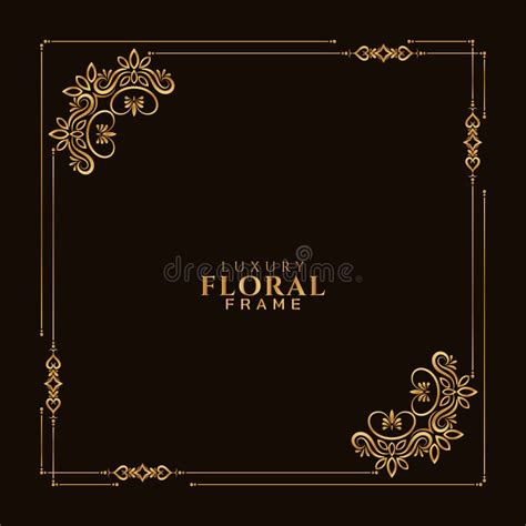 Classic Beautiful Golden Floral Frame Background Stock Vector