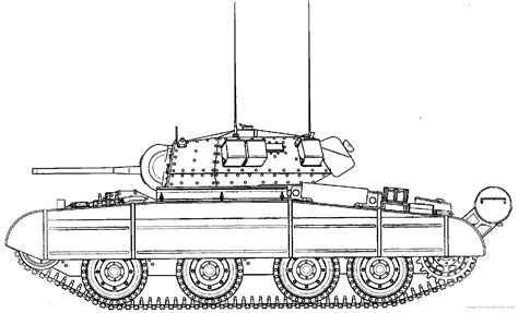 Tank A13 Cruiser Tank Mk III Covenanter IV - drawings, dimensions ...