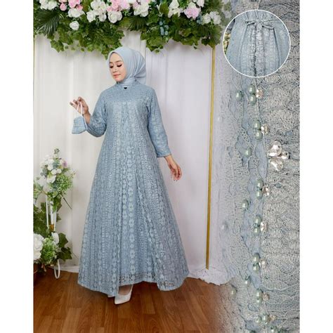 Jual Gamis Larisa Brokat Malika Baju Gamis Muslimah Untuk Kondangan