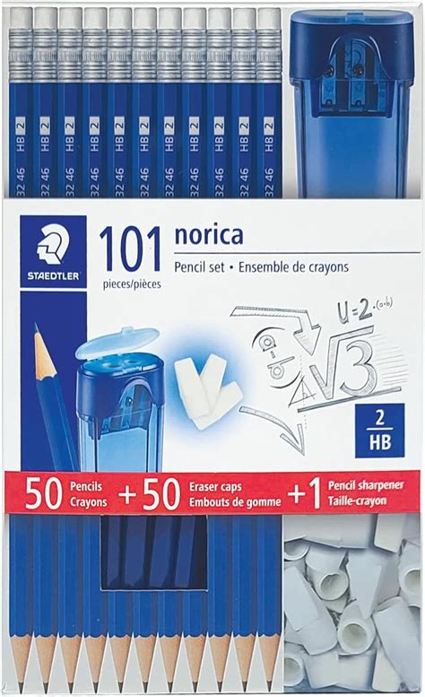 Amazon Staedtler Norica Pencil Set With Eraser Caps And Sharpener