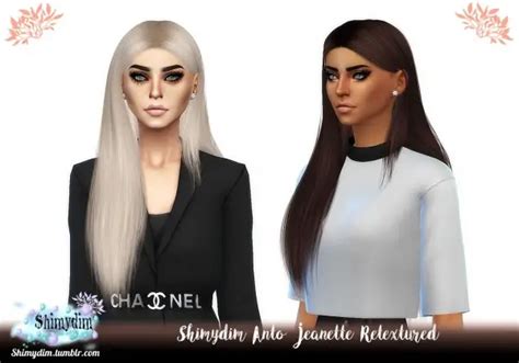 Sims 4 Hairs ~ Shimydim Anto` Jeanette Hair Retextured