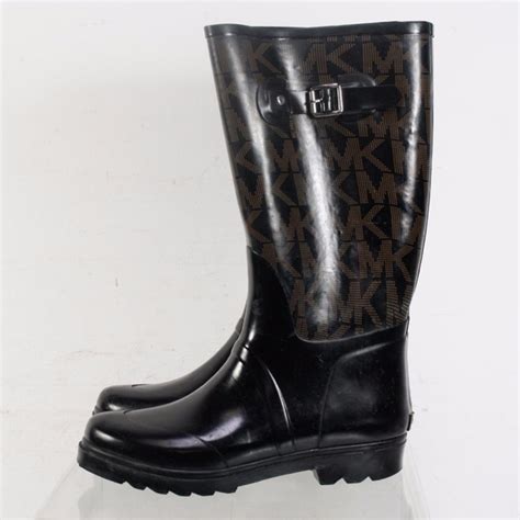 Michael Kors Shoes Michael Kors Black Rubber Textile Rain Boots