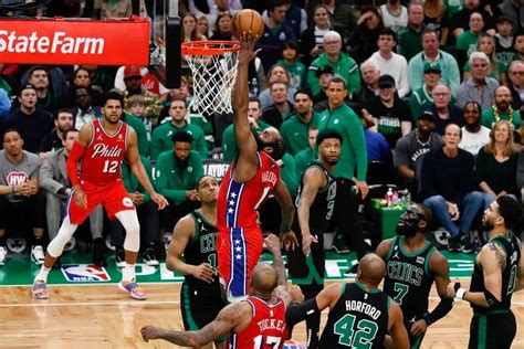 James Harden Scores 45 Points Leads Sixers Past Boston Celtics In Game 1