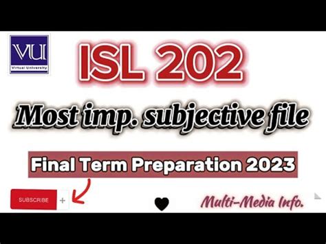 ISL 202 Imp Final Term Past Papers Subjective File 2023 Isl 202final