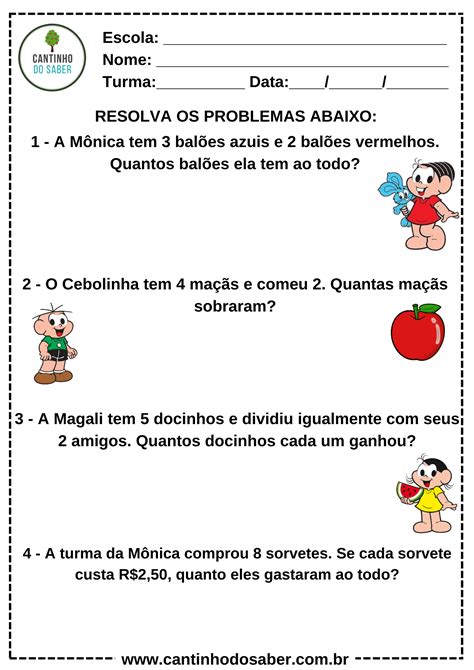 Atividade De Matematica 2 Ano Problemas EDULEARN