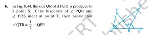 In Fig The Side Qr Of Pqr Is Produced To A Point S If The Bis