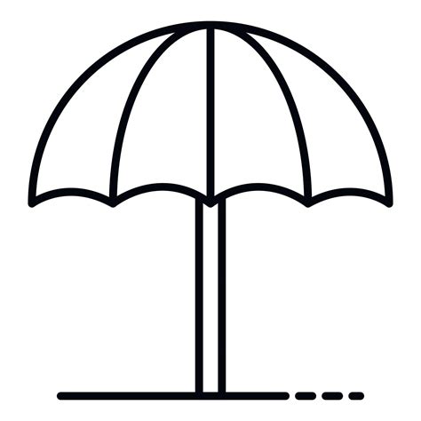 Sun Beach Umbrella Icon Outline Style 15181528 Vector Art At Vecteezy