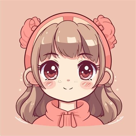 Lindo Anime Kawaii Chica Personaje De Dibujos Animados Con Ilustraci N