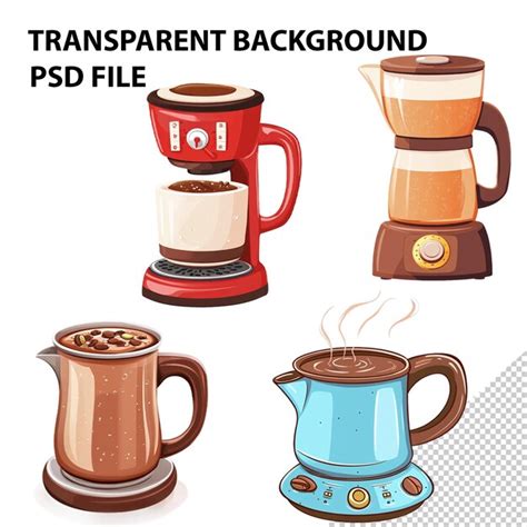 Electric Hot Chocolate Maker Isolated On Transparent Background Premium AI Generated PSD