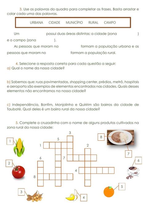 Campo X Cidade Worksheet School Subjects Workbook Videos Tutorial