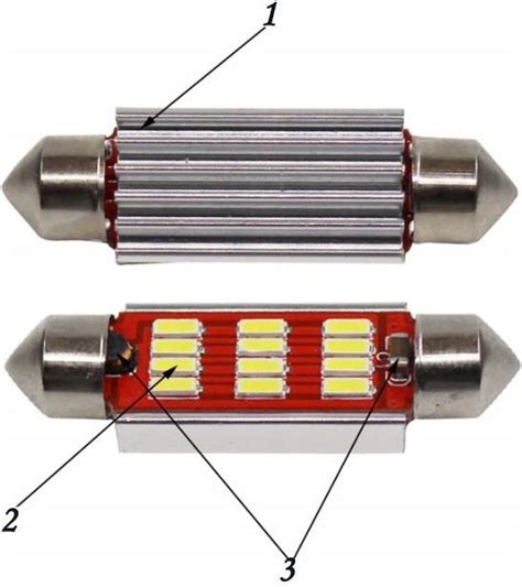 Żarowka samochodowa Żarówka Rurkowa 42Mm C5W C10W 12Smd 4014 12V 24V