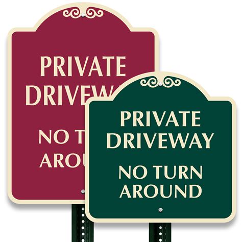 Private Driveway No Turn Around Sign Sku K 4943