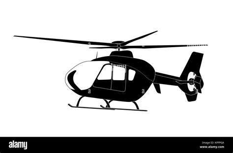 Sticker On Car Silhouette Of Helicopter Vector Illustration Stock