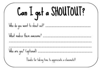 Shoutout Cards By Katy Horton TPT