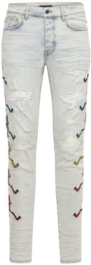 Amiri Grateful Dead Embroidery Denim Jeans Shopstyle
