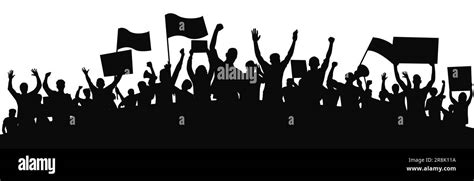 Protesters Enraged Crowd Of People Silhouette Stock Vector Image And Art