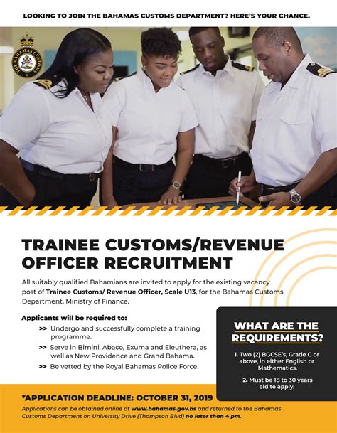 Customsrecruitmentflyer 01 The Bahamas Customs Department