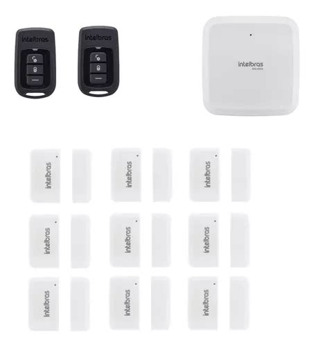 Kit Sensor Magnetico Sirene Controle Para Amt Intelbras