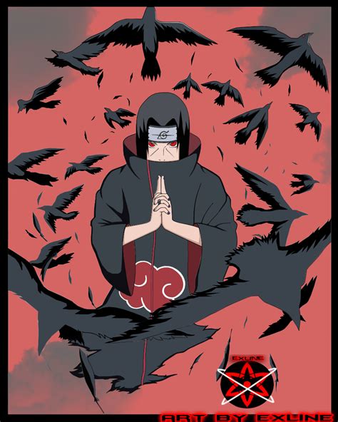 Itachi Uchiha Drawing With Crows