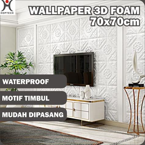 Jual Wallpaper Dinding D Motif Batik X Cm Sticker Tembok Foam Tebal