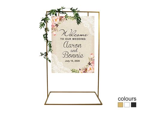 Welcome Sign Stand 5x3 Wedding Entrance Sign Stand Etsy Australia