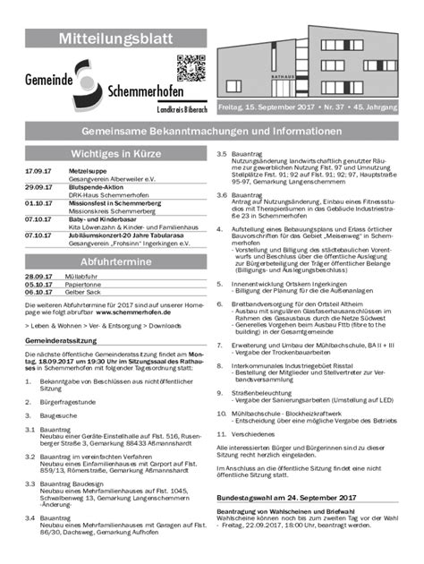 Ausf Llbar Online Mitteilungsblatt Nr Fax Email Drucken Pdffiller