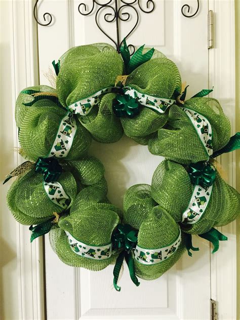 Deco Mesh St Patrick S Day Wreath Wreath Crafts Wreaths Burlap Wreath