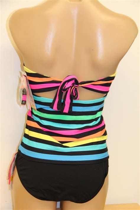 Nwt Coco Rave Swimsuit Tankini Pc Set Size M C Cup Black Strap Ebay