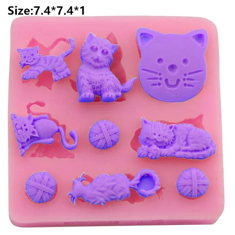 Playing Cats Silicone Cake Decorating Moulds Fondant Sugar Chocolate