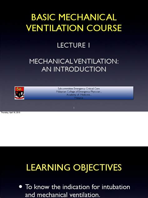 PDF Lecture 1 Mechanical Ventilation An Introduction DOKUMEN TIPS