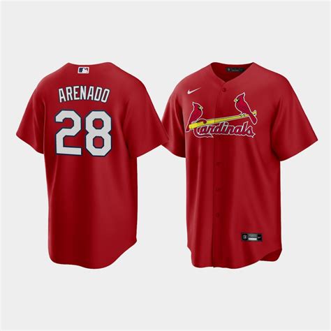 Mens St Louis Cardinals Nolan Arenado Red Replica Official Player