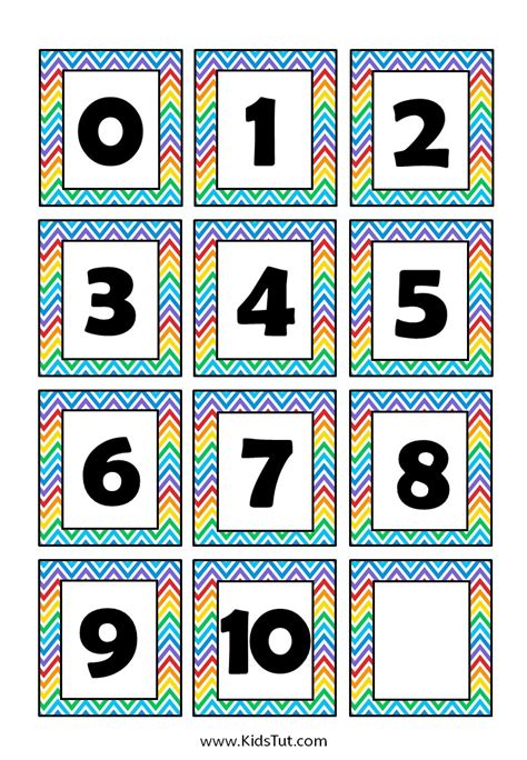 Free Colorful 1-10 Number Charts for Kids - KidsTut 