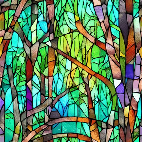 Stained Glass Fantasy Forest Background Creative Fabrica