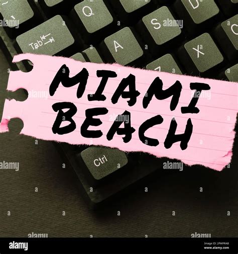 Inspiration Showing Sign Miami Beach Word For The Coastal Resort City In Miami Dade County Of