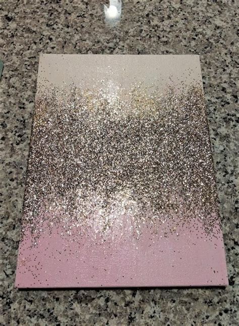 Handmade Abstract Glitter Painting Custom Modern Chic Home Etsy