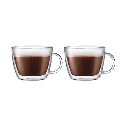 Bistro Double Walled Latte Cup With Handle Cl From Bodum