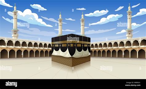 Mecca Muslim Hajj Pilgrims Kabah Stock Vector Images Alamy