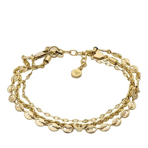 Emporio Armani Emporio Armani Gold Tone Brass Multi Strand Bracel Gold