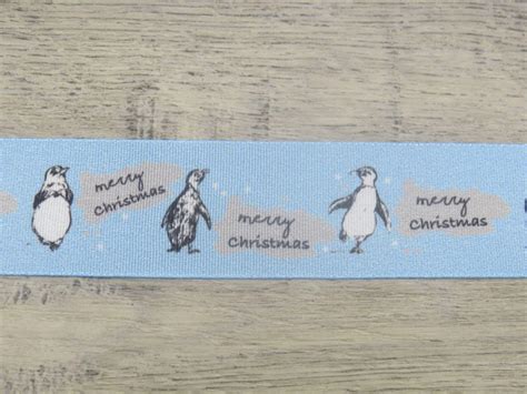 Berisfords Mm Christmas Ribbon Merry Christmas Penguins