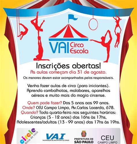 Programa Vai Inscri Es Para Aulas De Circo