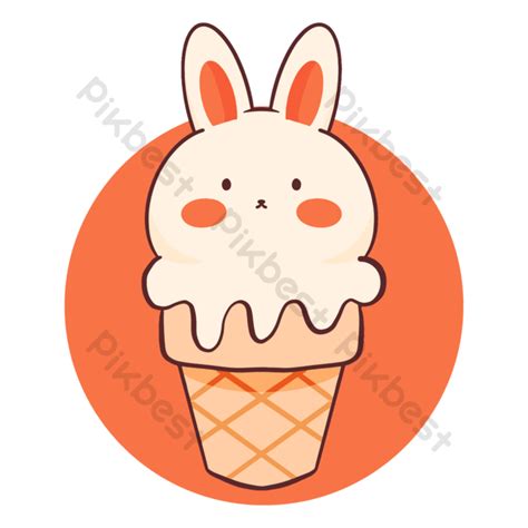 Cute Rabbit Ice Cream Illustration Png Images Ai Free Download Pikbest