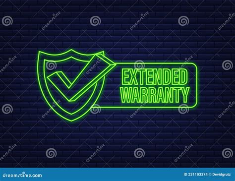 Extended Warranty Label Or Sticker Badge Icon Stamp Neon Icon