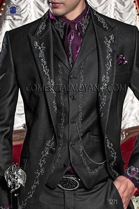 Traje De Novio Barroco Negro Modelo 1271 Mario Moreno Moyano