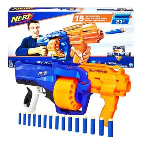 Pistola Nerf N-strike Elite Surgefire Ametralladora Dardos