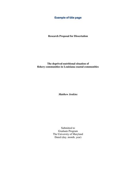 Research Proposal Title Page Templates At